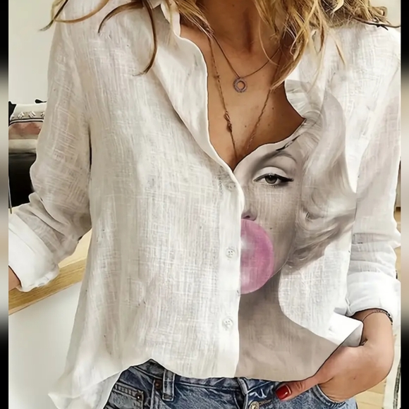 Tops - Beautiful ❤️ Marilyn Monroe bottom down blouse shirt